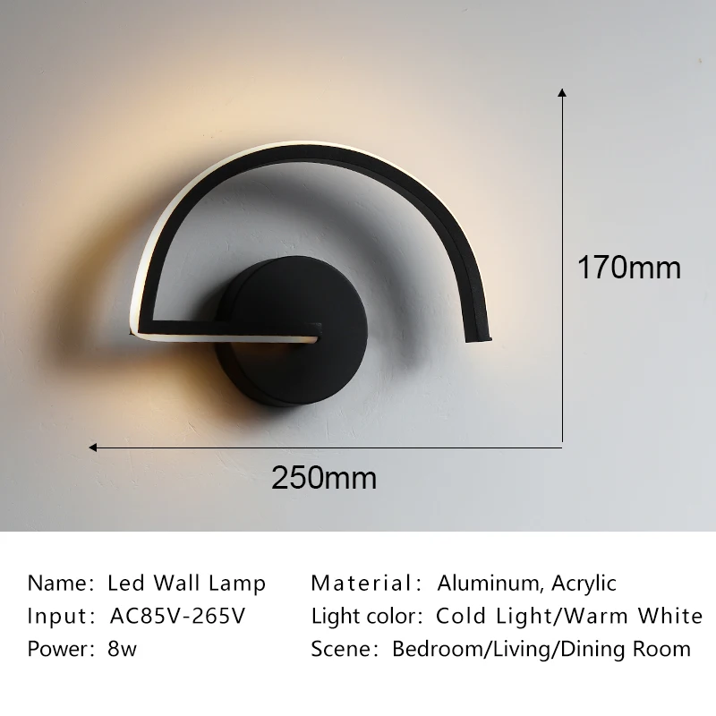 bathroom sconce lights Led Wall Lamp Modern Nordic Sconce Wall Lights Fixture Bedroom Bedside Aisle Living Room Home Decor Bedside Lamp Indoor Lighting wall light with switch Wall Lamps