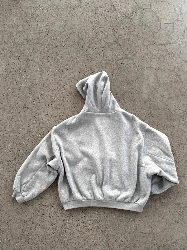 Korean Fashion Simple Gray Double Sided Oversized Zipper