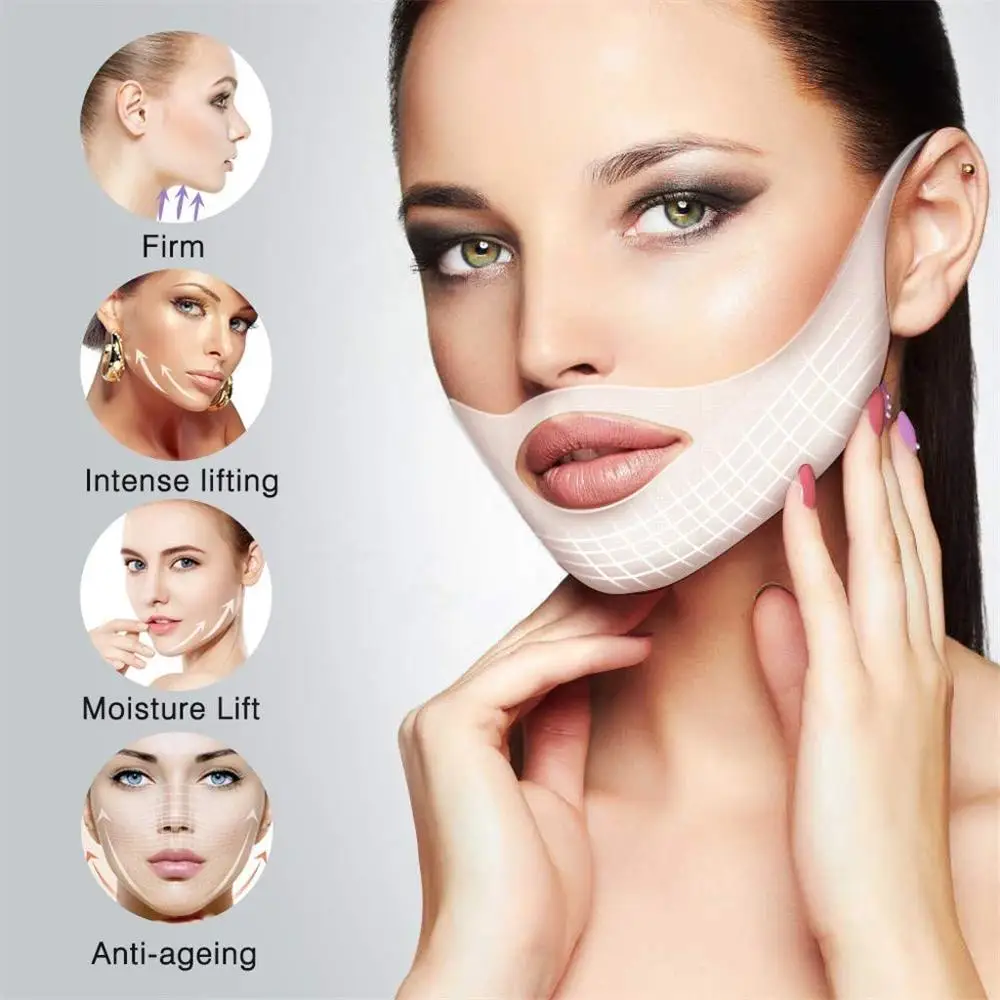 Face Lift Slimming Mask Neck Mask Face Lift V Lifting Chin Up Patch 4D Ear Tightening Skinny Masseter Double Chin Reducer