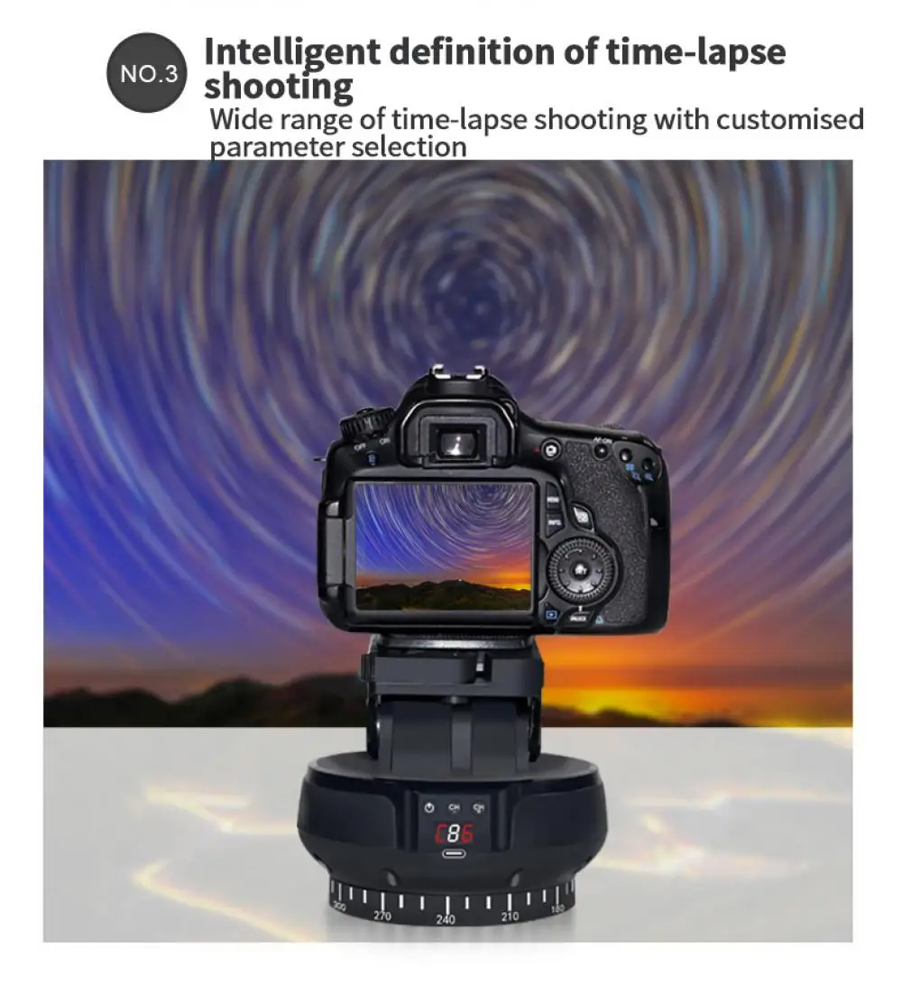 ZIFON YT-1200 Auto Motorized Rotating Panoramic Head Remote Control Pan Tilt Video Tripod Head Stabilizer for Video Shooting