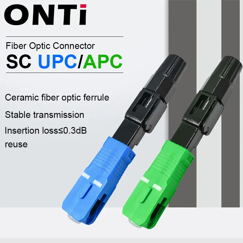 ONTi FTTH Embedded Fiber Optic Fast Connector SC APC Single Mode Fiber Optic Adapter SC UPC Cold Connection Quick Field Assembly