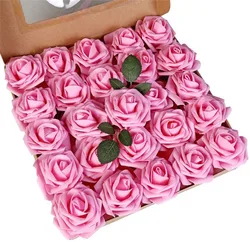 Elegant Foam Rose Bouquets - Perfect for Weddings, Gifts, and Decor (Deep pink)
