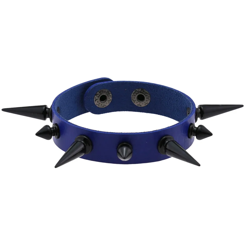 Punk Goth Pink Black Spikes Rivet bracciali per donna uomo bracciali abbinati braccialetti gioielli per feste di moda regali accessori Emo  36