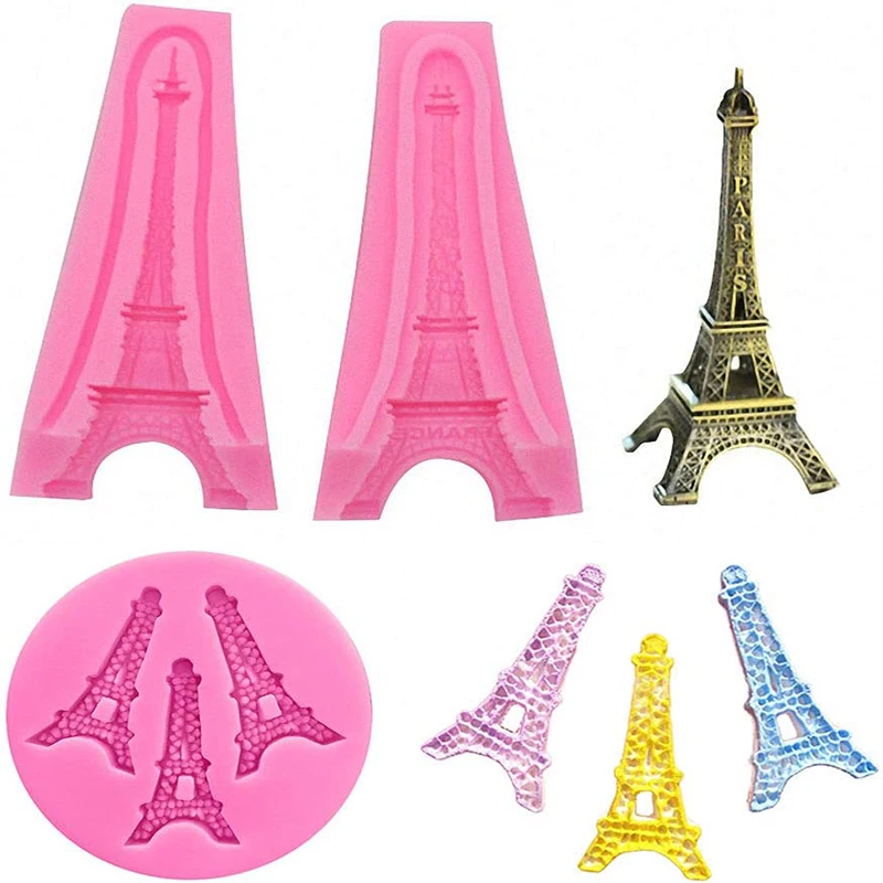 Paris Eiffel Tower Silicone Mold, 3D Chocolate Fondant Mold for DIY Cake Decorating, Mini Soap Resin Polymer Clay Mould