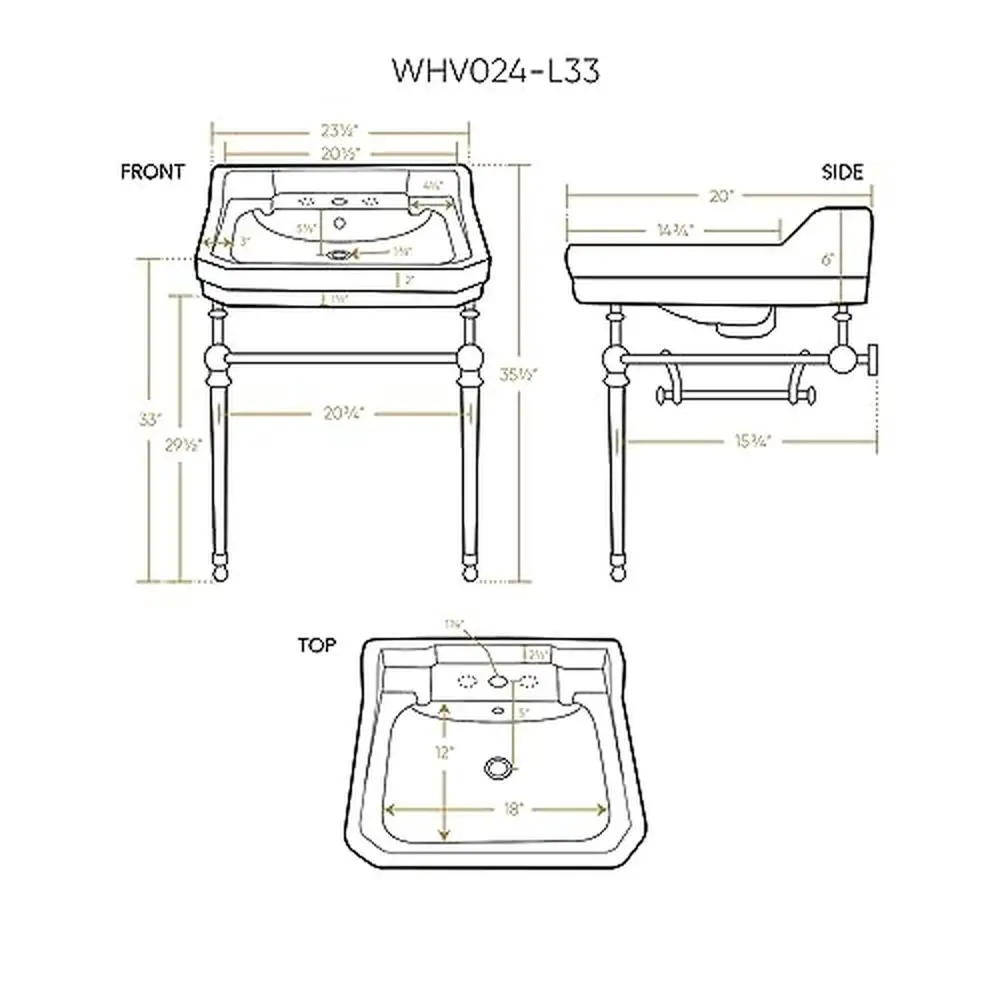 Console Sink with Interchangeable Side Towel Bar Polished Chrome Leg Support Integrated Rectangular Bowl Widespread Faucet Hole 5