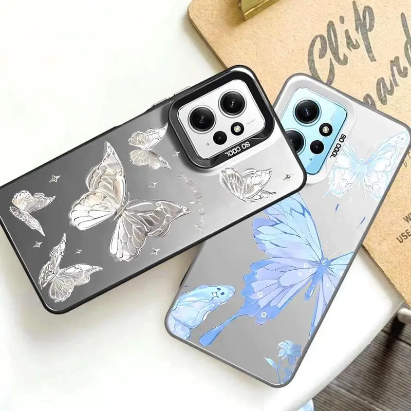 Art Schöne Schmetterlingsabdeckung Telefonhülle für Xiaomi Redmi A1 A2 Plus A3x 12 13 12C 13C 5G Poco C50 C51 C61 X3 NFC TPU Soft Shell_voghion.com