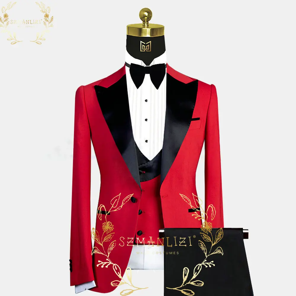 2022 New Italian Designs Tailor Made Yellow Wedding Tuxedos For Men Slim Fit Groom Wear 3 Pieces Party Suits Blazer Vest Pants
