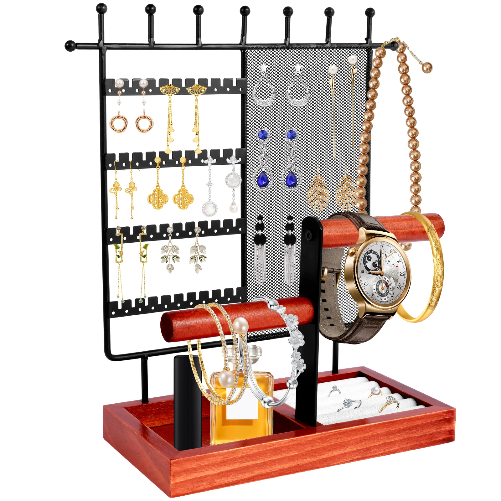 

Jewelry Display Rack Earrings Organizer Jewelry Hooks Rectangle Desktop Jewelry Stand Bangle Watch Ear Stud Shop Organizer Stand