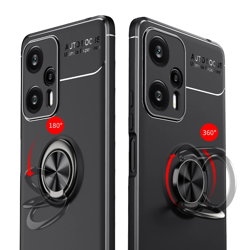 

For Xiaomi Redmi Note 12 Turbo 11s 12s POCO F5 Pro F4 F3 Mi 13 12t Rotating Shockproof Ring Magnetic Kickstand Cover Back Case