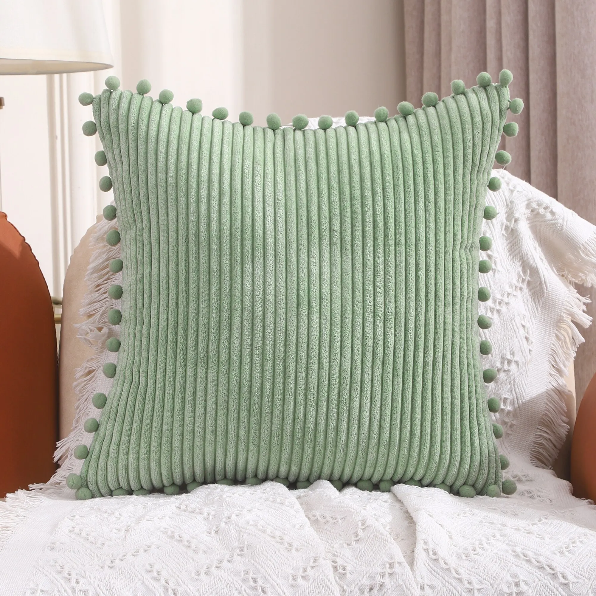 Pom Pom Pillow Covers Decorative Throw Pillow Living Room