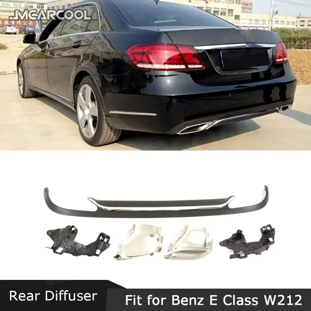 

Rear Lip Bumper Diffuser Exhaust Tips For Mercedes Benz E Class W212 E200 E250 E300 E350 E500 Standard 2013-2016 PP Car Styling