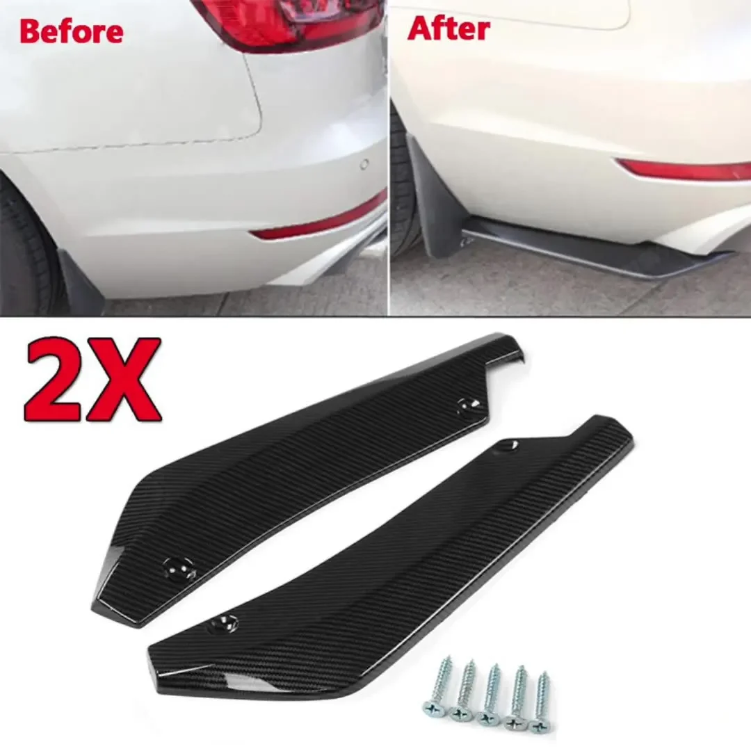 Bumper strip Universal Car Front Rear Bumper Strip Lip Spoiler Diffuser Splitter Scratch Protector Carbon Fiber Winglets Side Skirt Extension