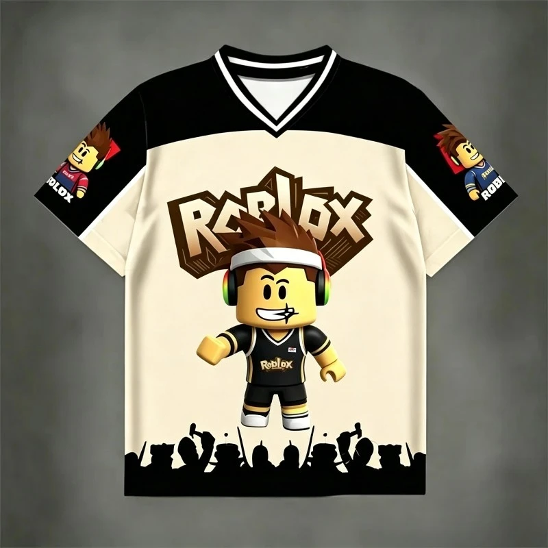 Roblox-Inspired Kids Cosplay Cartoon 3D Print T-Shirt - Casual Short Sleeve Streetwear