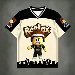Roblox - Inspired Kids Cosplay Cartoon 3D Print T - Shirt - Casual Short Sleeve Streetwear - 130 (SKY BLUE)