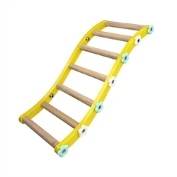 Bird Enrichment Climbing Ladder Bridge Toy - Flower Design for Cage Decor and Boredom Relief (YELLOW)
