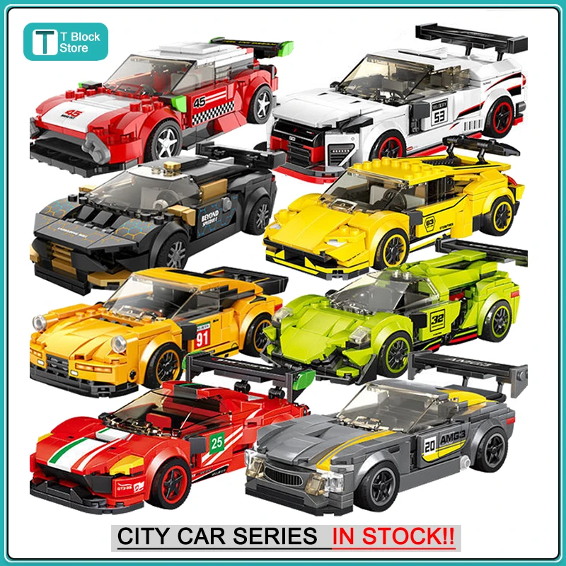 

City Speed Champion Racing Car Building Blocks Models Compatible with Lego for Childrens MOC Sports Racer Bricks Toys Boys Gifts