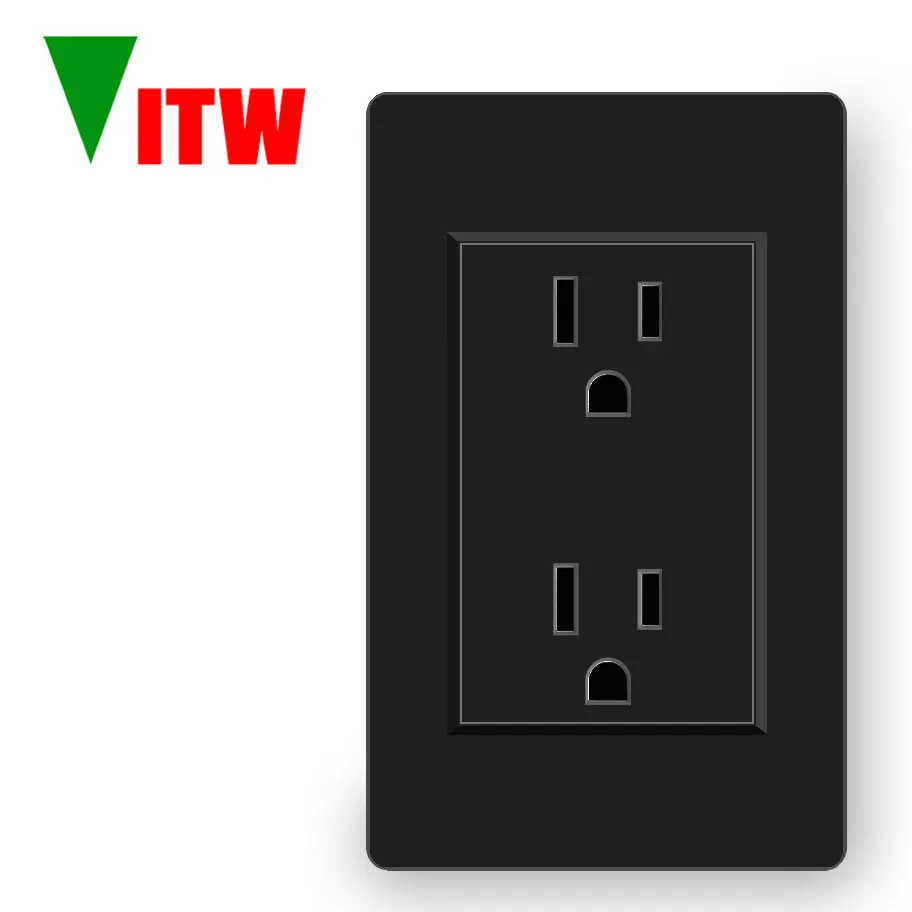 Vitw American wall power socket, 15A, AC 110-250V, 120mm * 72mm plastic panel, Japanese household socket panel 2