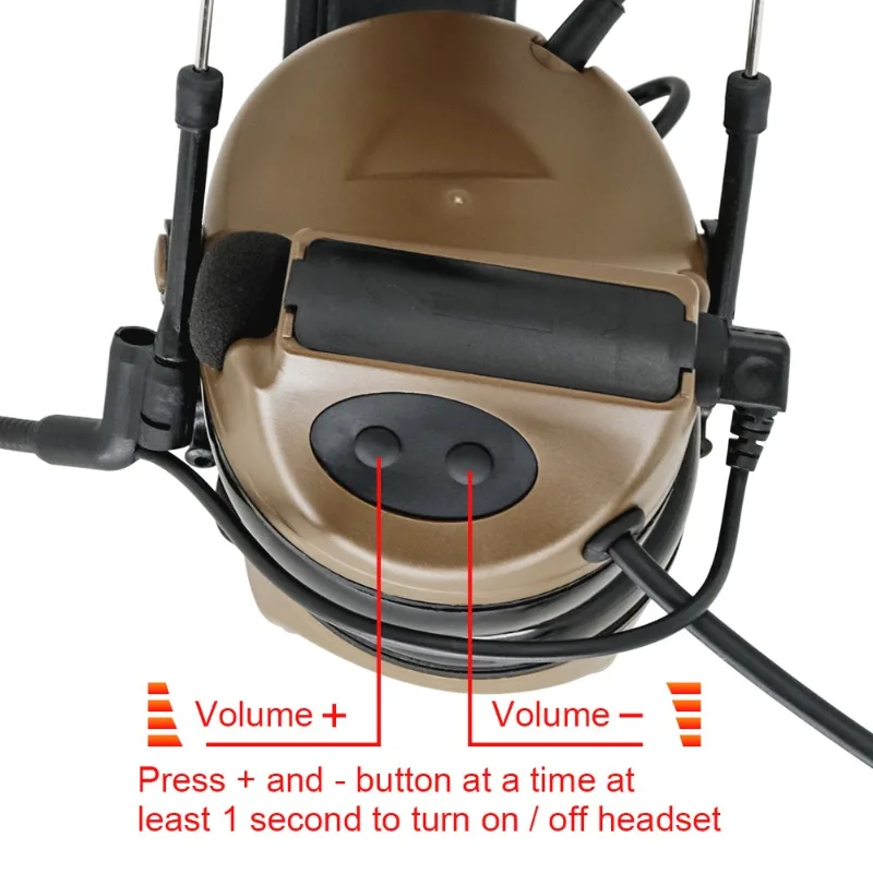 COMTAC II Tactical Headset Military Hearing Protection Shooting Hunting Pickup Noise Reduction Airsoft Headphone with U94 Ptt