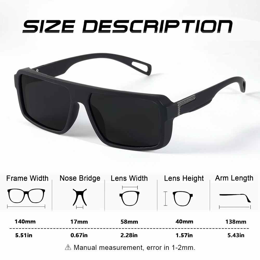 CRIXALIS Classic Square Polarized Fashion Sunglasses