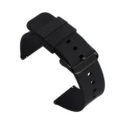 Universal Quick Release Waterproof Silicone Watch Band - Soft and Durable Replacement Strap - 18mm (Black black)