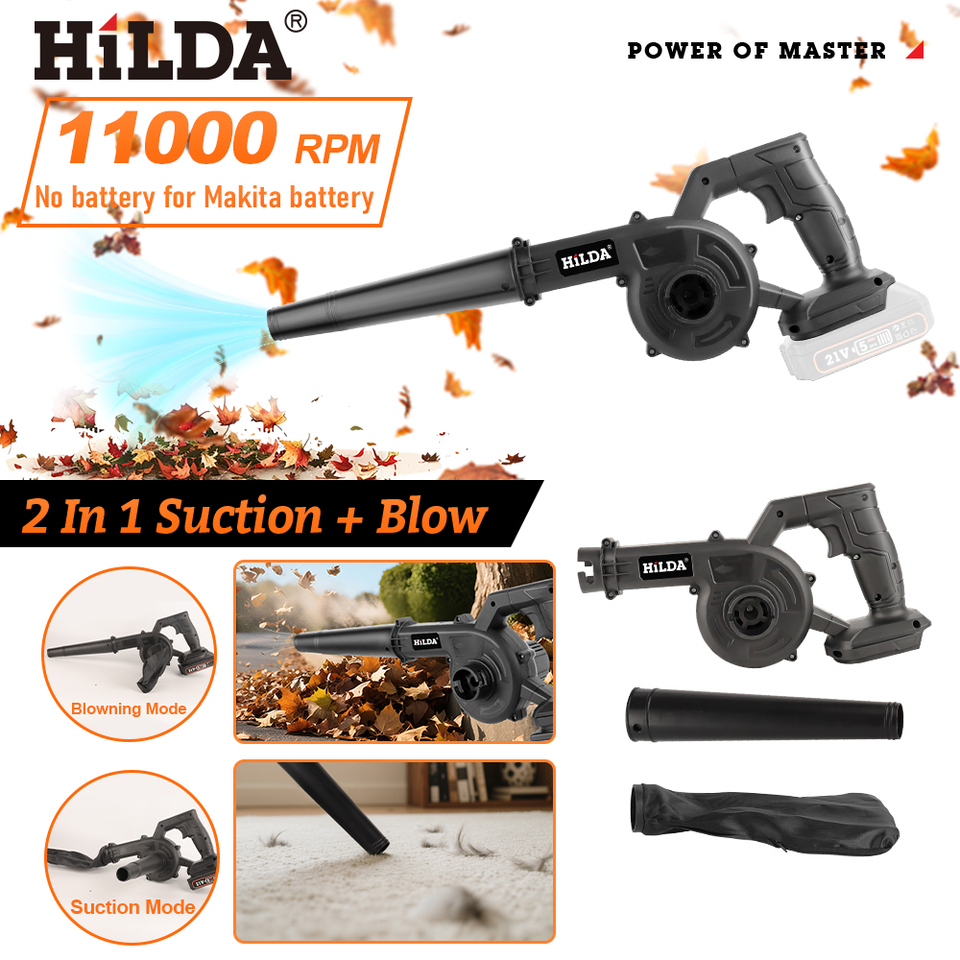 HILDA Electric Air Blower Vacuum Clean Blowing 2-in-1 Snow Blower Cordless Lithium Electric Air Blower for Makita Battery