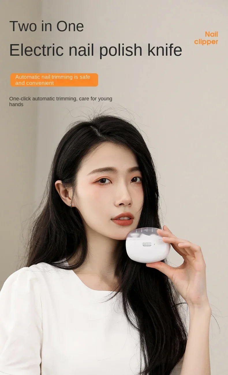 Description Picture 2 of itemElectric Automatic Nail Clipper with Light Fingernail Cutter and Polisher USB Rechargeable Safety Fingernail Trimmer for Baby