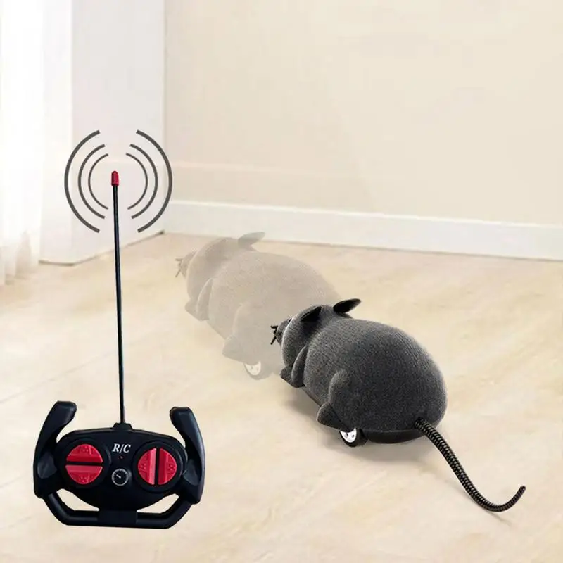 Cartoon Mini Remote Mouse Prank Toys Realistic Filling Animal Plush Mouse Electronic Remote Control Mice for Cat Interactive Toy 5