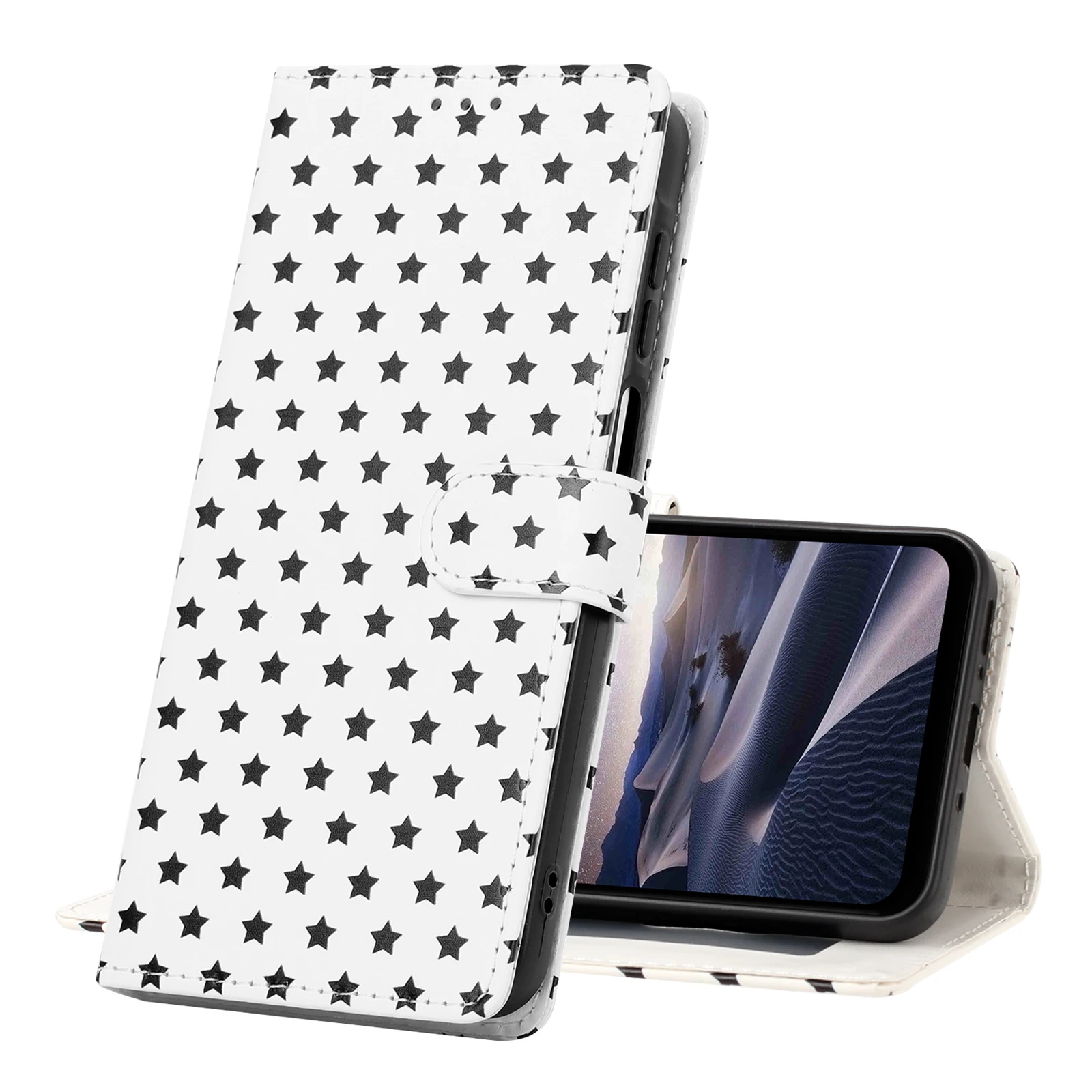 Star Leather Flip Cover Phone Case