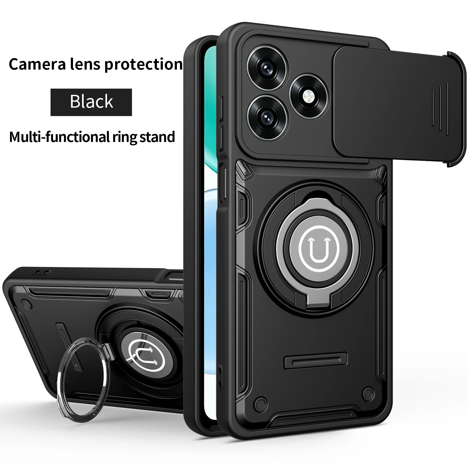 Magnetic Armor Shockproof Ring Holder Phone Case with Magsafe Wireless Charging Compatibility