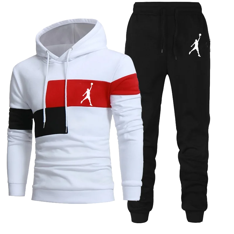 Men Set Tracksuit Hooded Sweatshirts and Jogger Pants High Quality Gym Outfits Autumn Winter Casual Sports Hoodie Set Streetwear