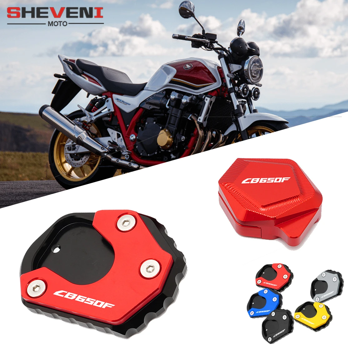 

For HONDA CBR650F CB CBR 650F CB650F CBR650 F Motorcycle CNC Kickstand Foot Side Stand Extension Pad Support Plate Enlarge Stand