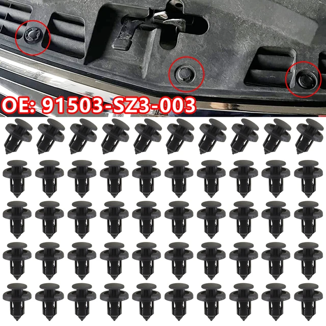 10mm 50pcs Auto Auto Stoßstangen clips Halter Verschluss Niet Tür  verkleidung Kotflügel auskleidung für Honda Accord