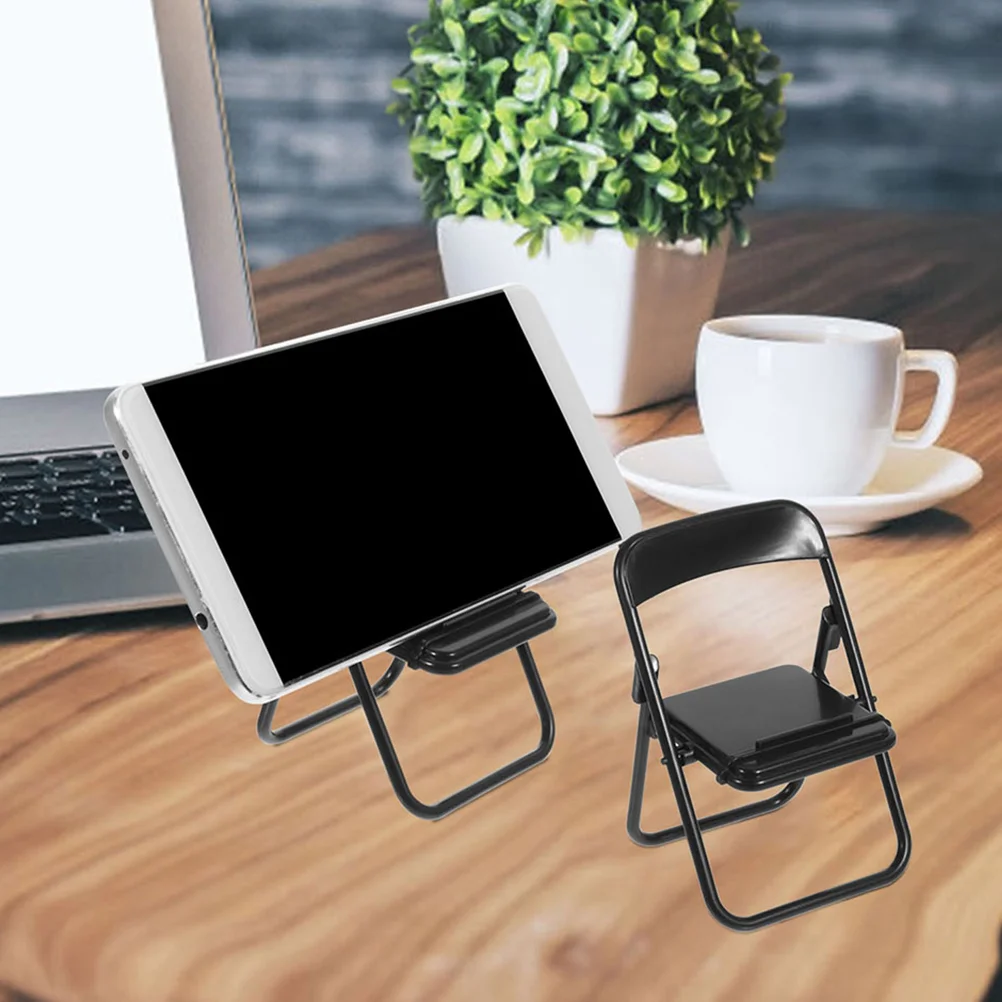 

15 Pcs Folding Chair House Phone Bracket Telephone Holder for Cell Mini Miniature Plastic Tiny Furniture +house