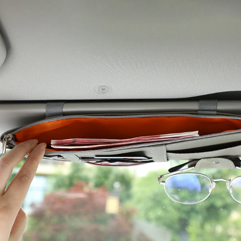 Neues Auto Sonnenblende Organizer Aufbewahrung Halter Auto Styling Visier  Clip Sonnenbrille Halter Karte Ticket Aufbewahrungstasche Tasche Auto  Organizer