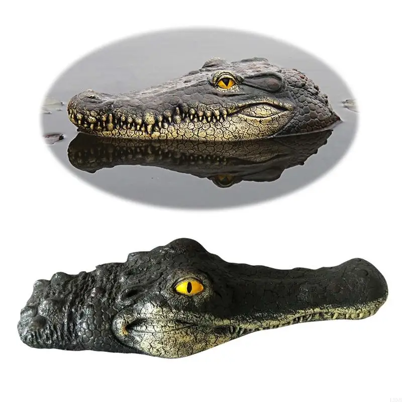 L9NB Floating for Crocodile for Head Water Decoy Simulation Realistic Pond Pool Garden Art Decoration