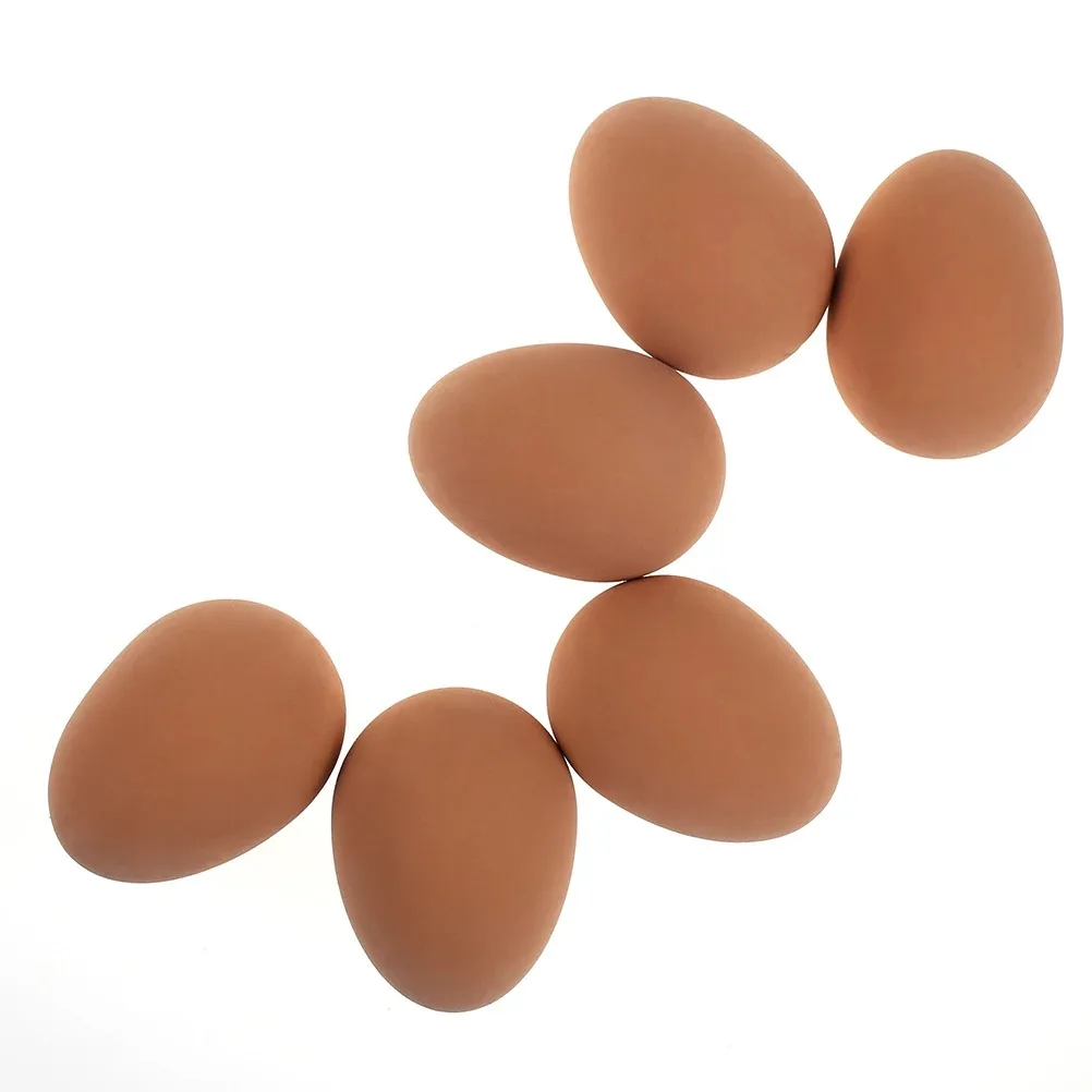 Description Picture 5 of item1 Pcs Novelty Bouncy Eggs Realistic Fake Rubber Bouncing BallsModel Farm Chicken Nesting Hen Hatching Egg Pet Toy Prank Joke