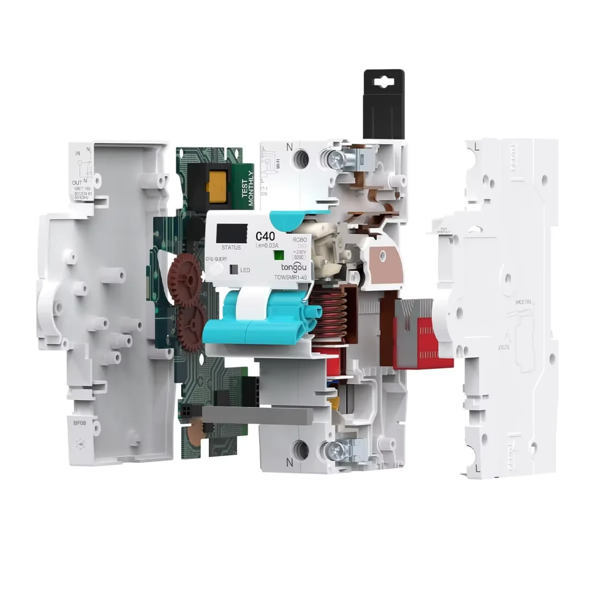WIFI RCBO LED Adjustable Smart Circuit Breaker With Over Current Leakage Protection,circuit breaker