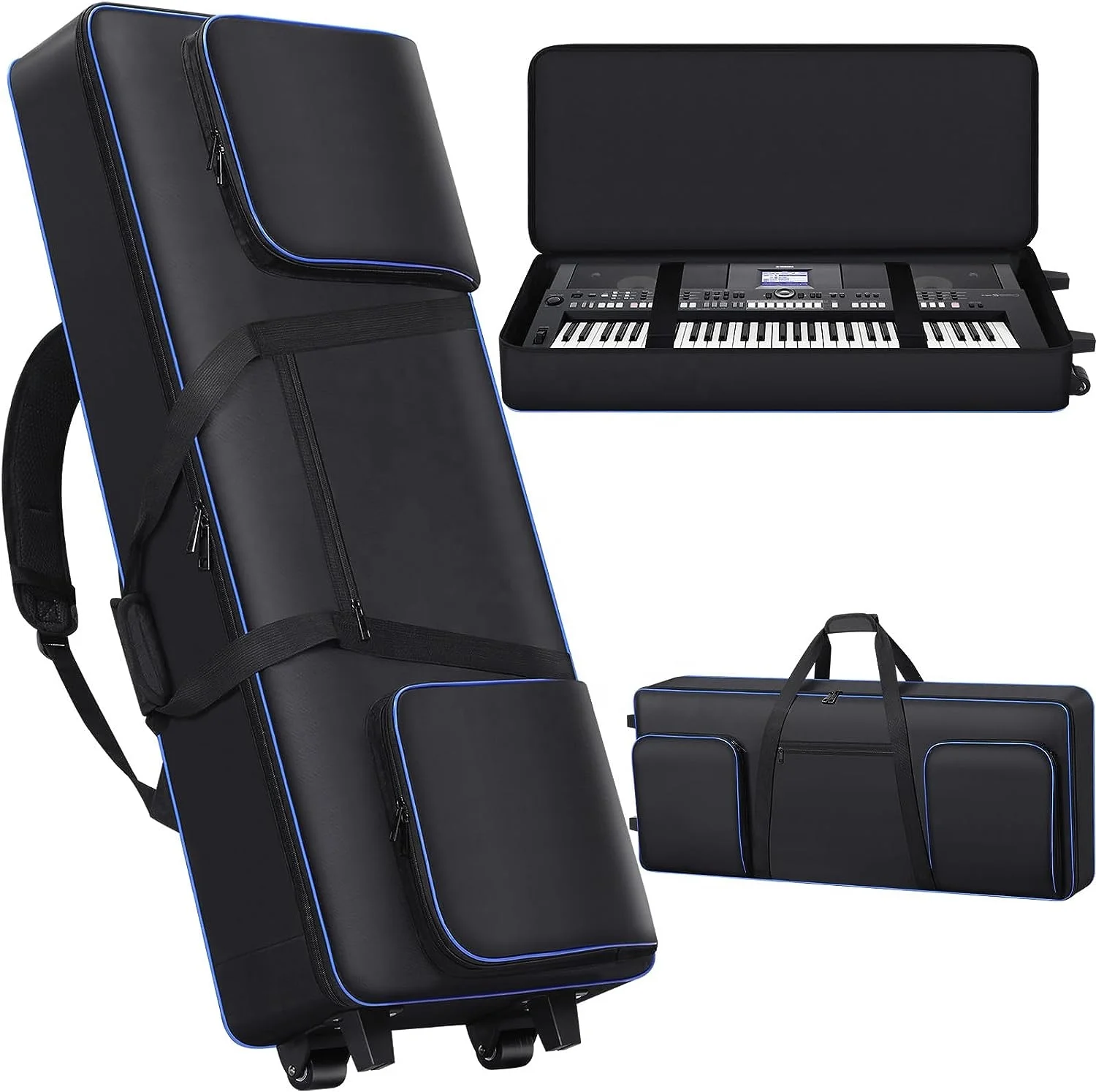Keyboard Instrument Storage 61 Keyboard Music Instrument Storage Bag Durable Trolley Electronic ...