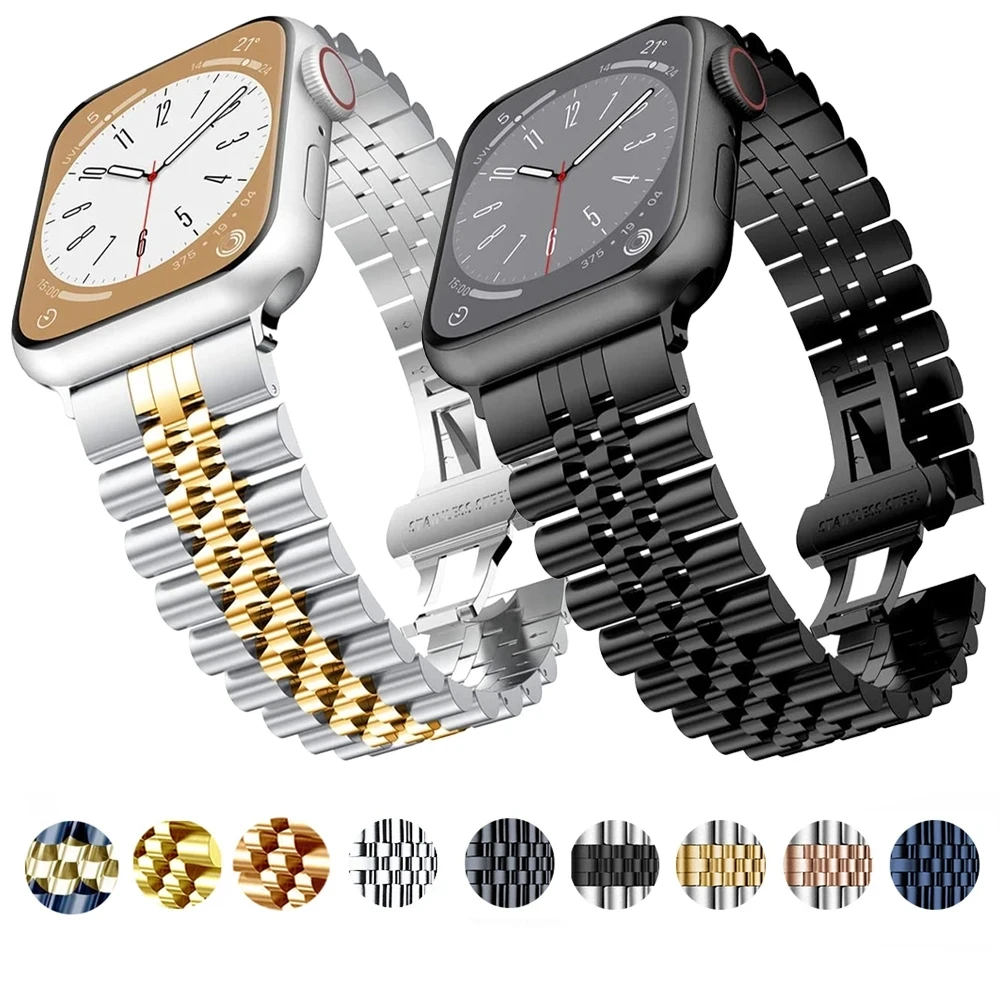 

Deluxe Metal strap for Apple Watch Ultra 9 8 49mm Stainless Steel strap iWatch 7 6 41mm 45mm 44/40mm watch strap