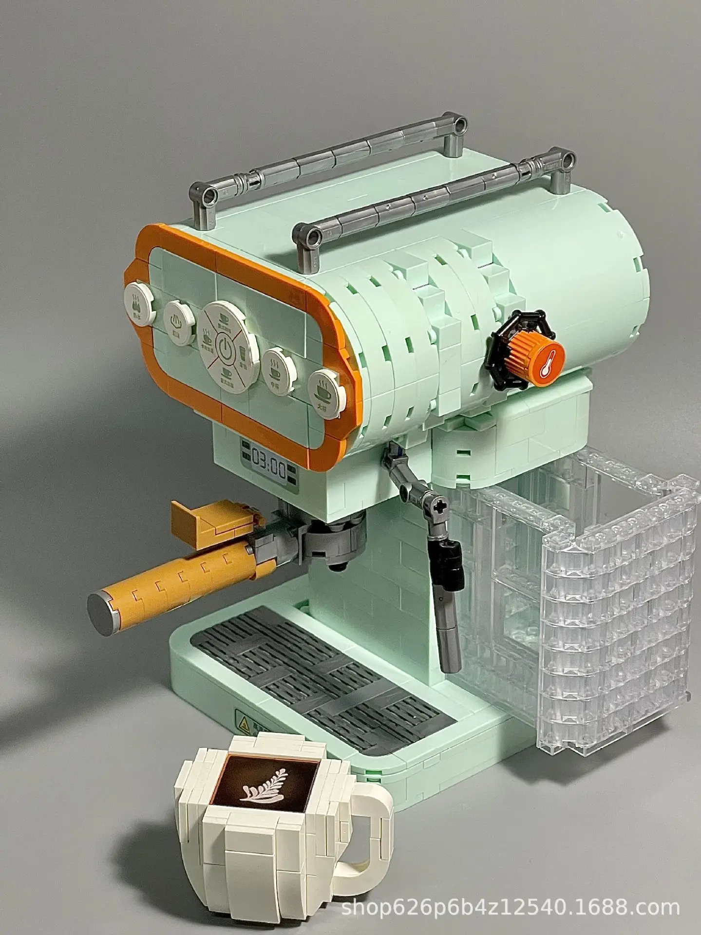 

Simulated Retro Coffee Machine Building Block Bread Machine Creative Assembly Baking Model Children'S Toy Gifts