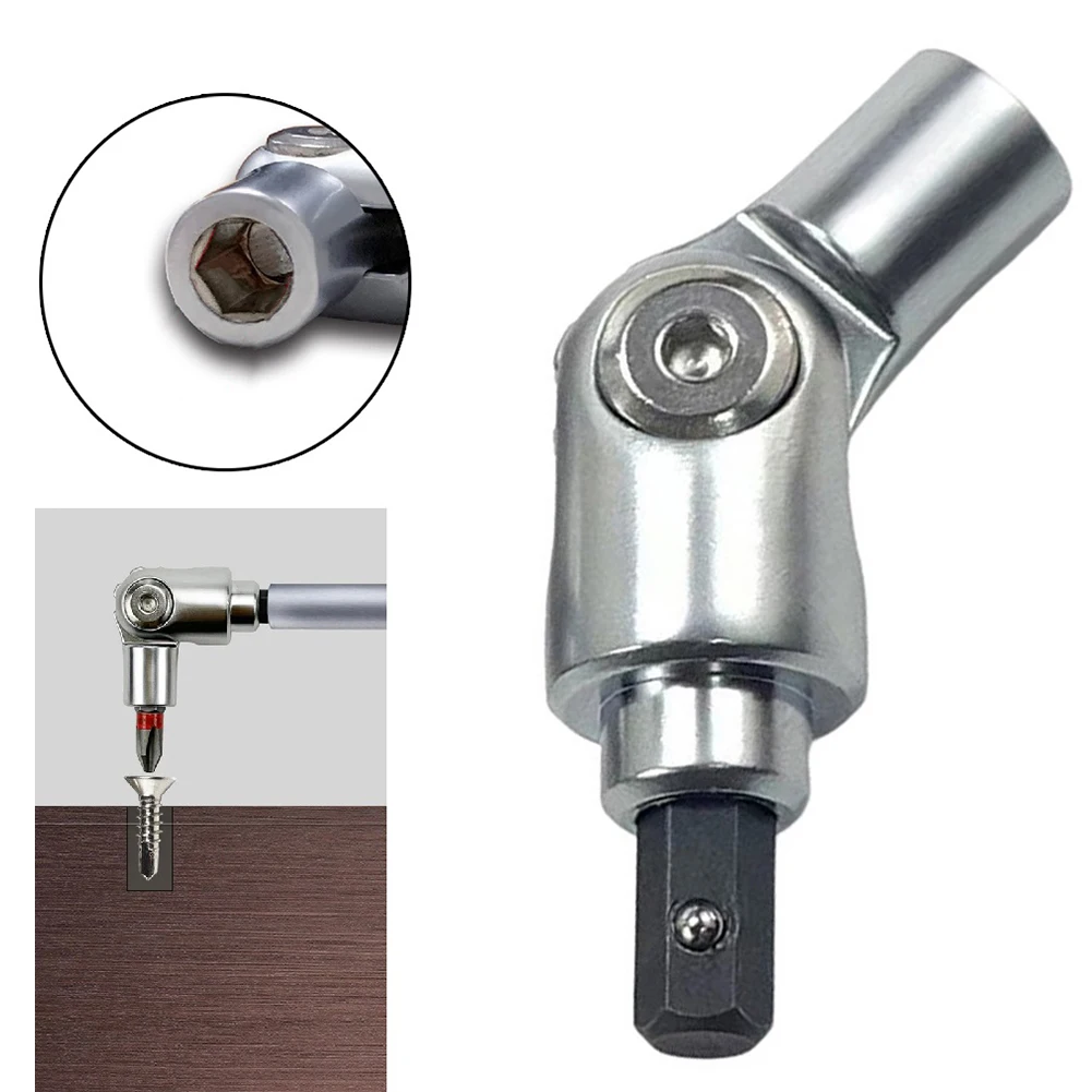 

180 Degree Screwdriver Joint Turning Corner Device For Impact Driver With Hex Shank To Square Socket Drill Bits