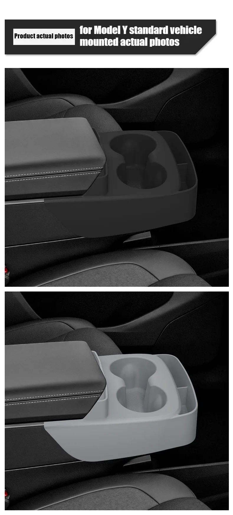 Für Tesla Model Y Standard Mittelkonsole Silikon-Getränkehalter Telefon-Kartenhalter Armlehne Erweiterter Stauraum Auto-Innenausstattung – Detail 18