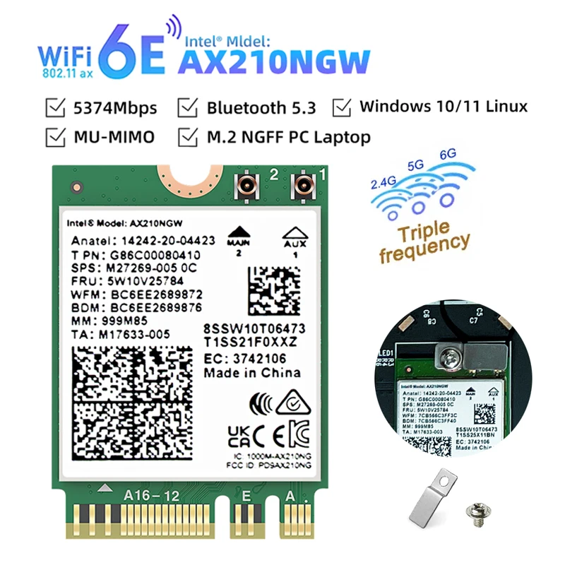 Carte Wifi 6 M.2 + BT 5.2 sans Fil Bluetooth Pour Ordinateur Portable Tout  en Un