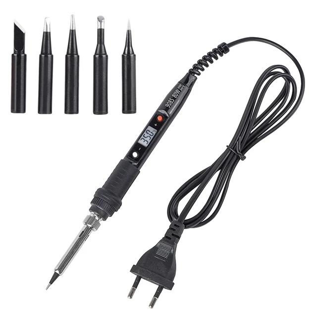 Digital Electric Soldering Iron with Adjustable Temperature and LCD Display - 80W Ceramic Heater Welding Tool Kit