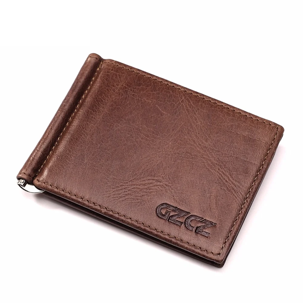 Slim Leather Money Clip Wallet For Men & Women - Green, Card Slots & Cash Holder - View #3