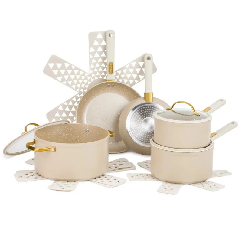 

Nonstick 12 Piece Cookware Set, Taupe