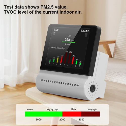 Noyafa 다기능 공기 감지기 LED 디스플레이 스마트 홈 테스터, 온도 및 습도, Jms16, 5 in 1, Pm2.5, HCHO TVOC Co2 2