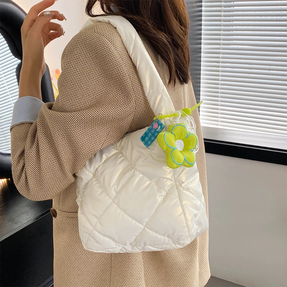 S9e5b0d356821443691e857718adea822w Quilted Top Handle Bag for Women Puffer Handbags Puffy Shoulder Bag Winter Cotton Padded Shopping Bag Ladies Purse Commute Bag Mallzona