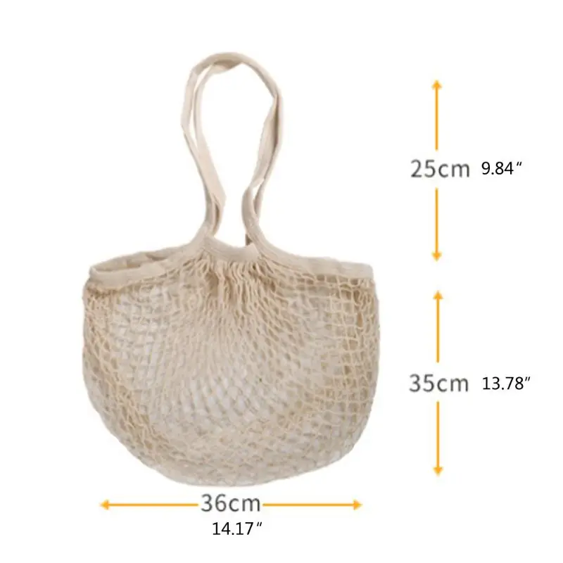 5Pcs Cotton String Grocery Shopping Net Bags Fruit Vegetable Storage Mesh Bags