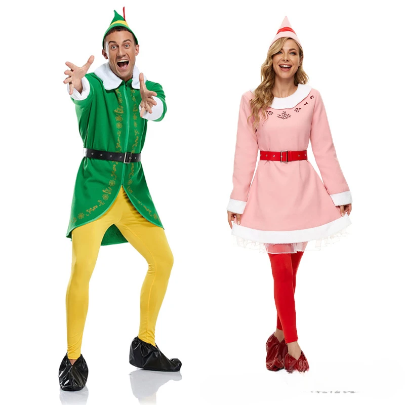 

2024 New Santa Claus Costume Christmas Elf Costume Cosplay Christmas Costume Men And Women Performance Costumes